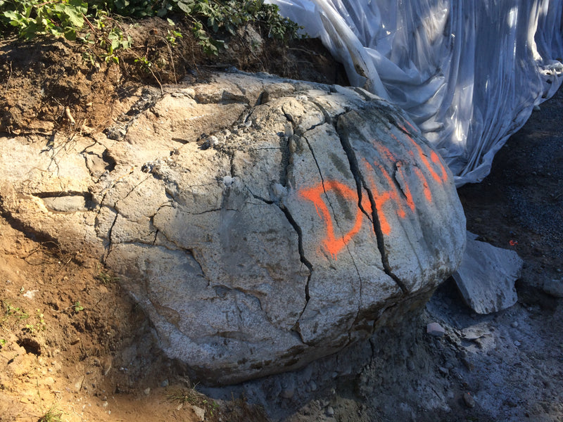 BOULDER DEMOLITION DURING VANCOUVER HOUSE EXCAVATION